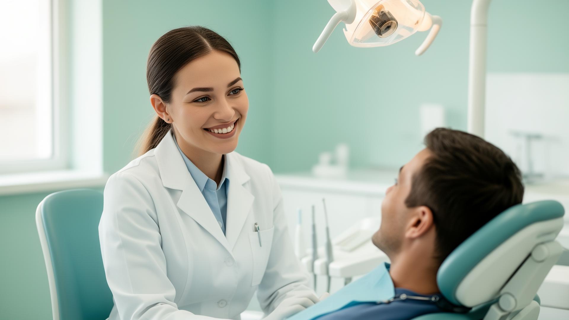 Dentist meeting with a patient in a modern clinic